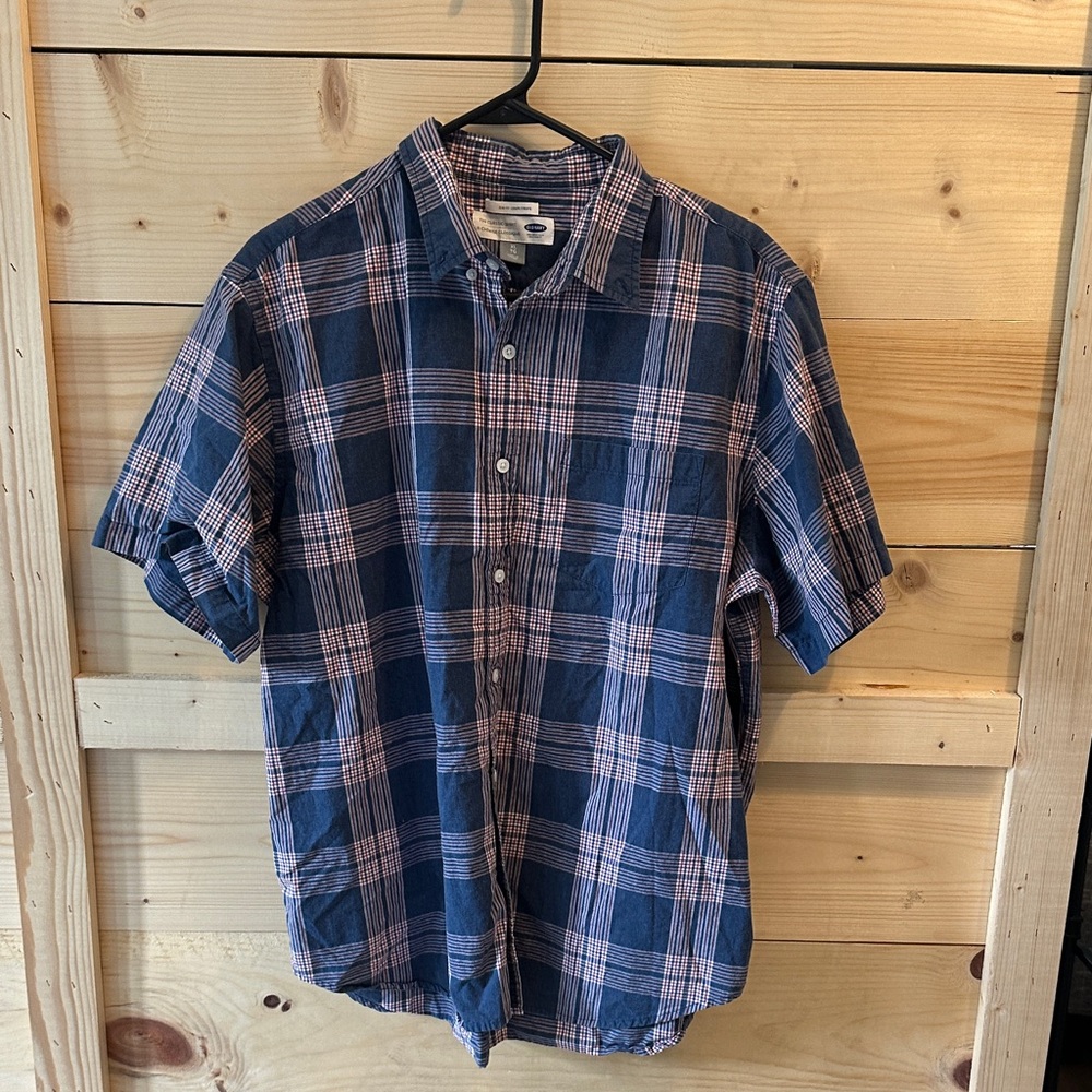 Old Navy Red and Blue Plaid Shirt